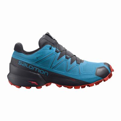 Salomon SPEEDCROSS 5 GORE-TEX - Miesten Polkujuoksukengät - Sininen/Mustat